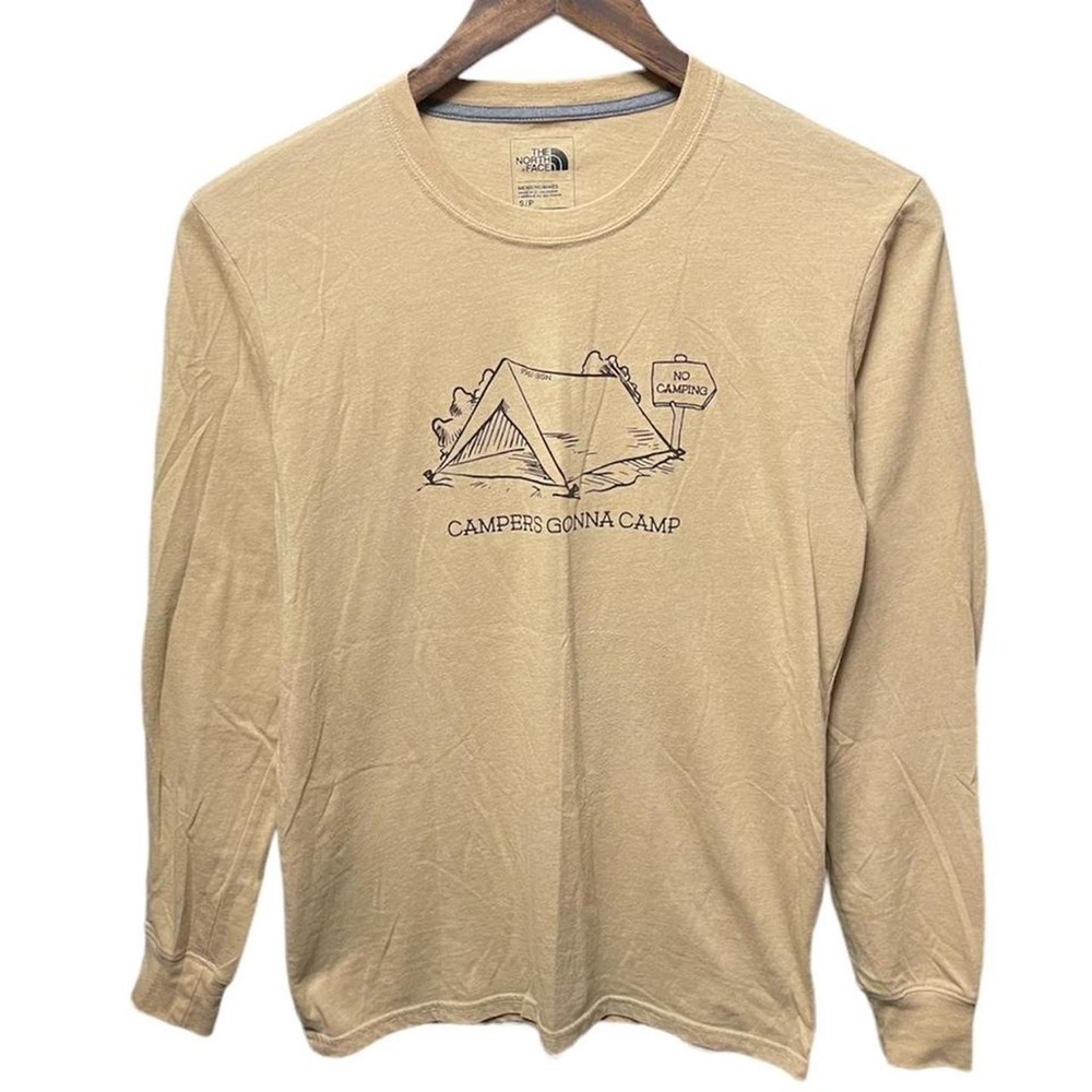 the north face campers Gonna camp Graphic & longsleeve Crewneck outdoors shirt - Picture 1 of 5